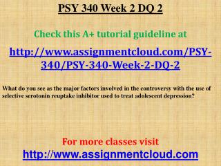 PSY 340 Week 2 DQ 2