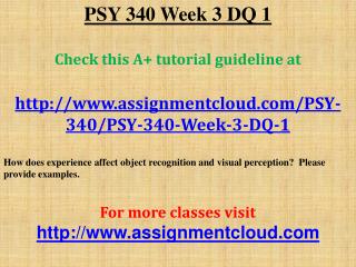 PSY 340 Week 3 DQ 1