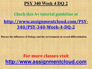 PSY 340 Week 4 DQ 2