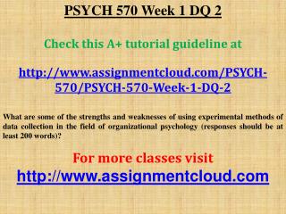 PSYCH 570 Week 1 DQ 2