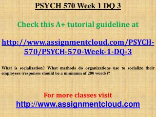 PSYCH 570 Week 1 DQ 3