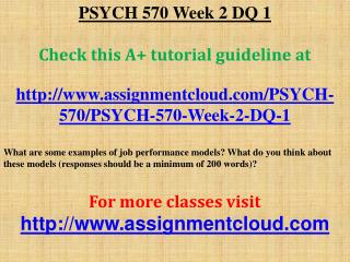 PSYCH 570 Week 2 DQ 1