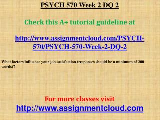 PSYCH 570 Week 2 DQ 2