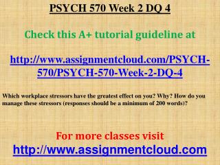 PSYCH 570 Week 2 DQ 4