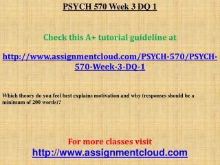 PSYCH 570 Week 3 DQ 1