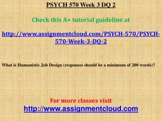 PSYCH 570 Week 3 DQ 2