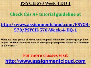 PSYCH 570 Week 4 DQ 1