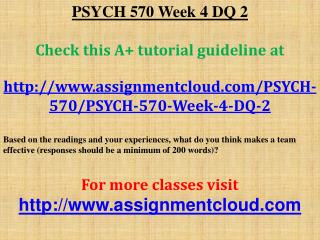 PSYCH 570 Week 4 DQ 2