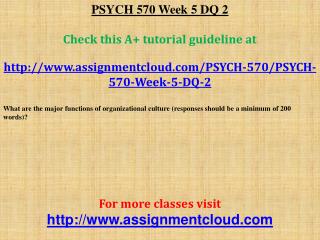 PSYCH 570 Week 5 DQ 2