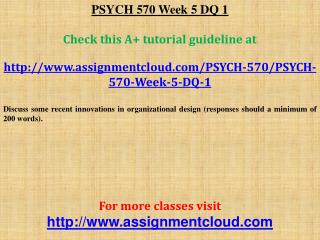 PSYCH 570 Week 5 DQ 1