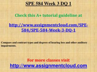 SPE 584 Week 3 DQ 1