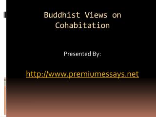 Buddhist Views on Cohabitation