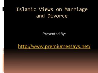 Islamic Views on Marriage and Divorce