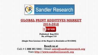 Paint Additives Market - Driver, Challenge and Trend Analysi