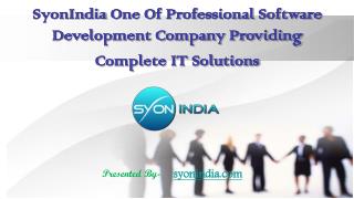 SyonIndia One Of Professional Software Development Company