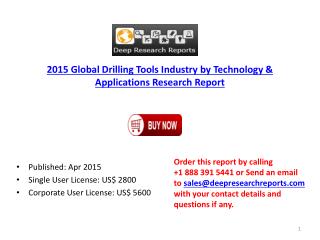 Global Drilling Tools Industry 2015 Capacity Production Rese