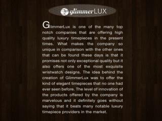 Glimmer lux presentation