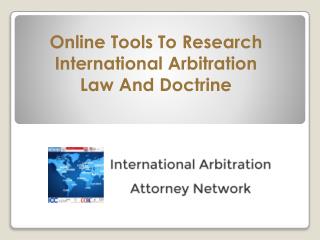 Research International Arbitration Law And Doctrine