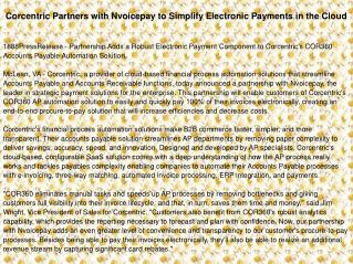 Corcentric Partners with Nvoicepay to Simplify Electronic