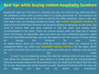 Best tips while buying custom hospitality furniture