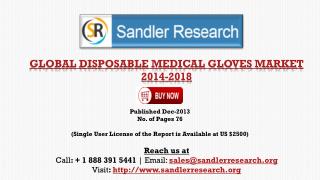 Disposable Medical Gloves Market 2018 – Key Vendors Research