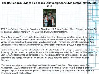 The Beatles Join Elvis at This Year's LakeGeorge.com Elvis