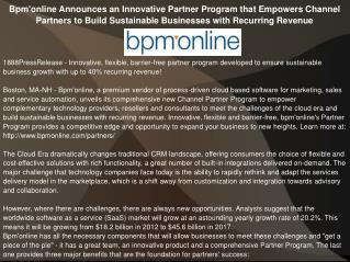 Bpm'online Announces an Innovative Partner Program