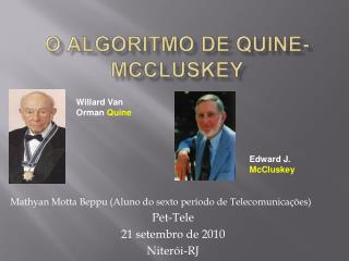 O algoritmo de Quine-McCluskey
