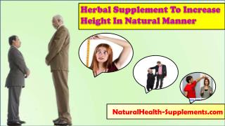 Herbal Supplement To Increase Height In Natural Manner