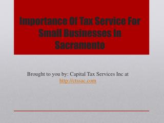 Importance Of Tax Service For Small Businesses In Sacramento