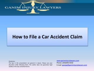 How to File a Car Accident Claim|Attorney Ganim