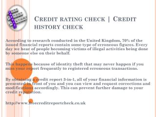 Credit history check Free