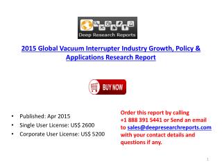2015-2020 Global Vacuum Interrupter Industry Project Develop