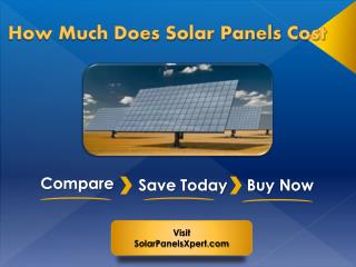 How Much Money Do Solar Panels Cost