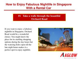 How to enjoy fabulous nightlife in Singapore with a rental c