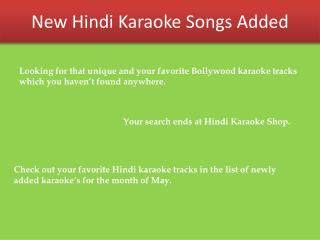 Bollywood Karaoke Tracks Uploaded in Month of May