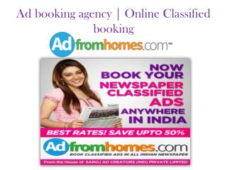 Ad booking agency | Online newspaper classified ad booking