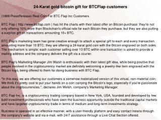 24-Karat gold bitcoin gift for BTCFlap customers