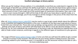 Binary options bonus codes 2015