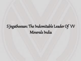 S Jegatheesan: The Indomitable Leader Of VV Minerals India