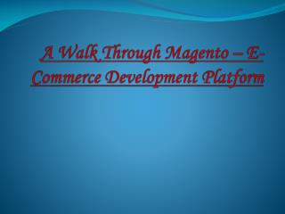 A Walk Through Magento – E-Commerce Development Platform
