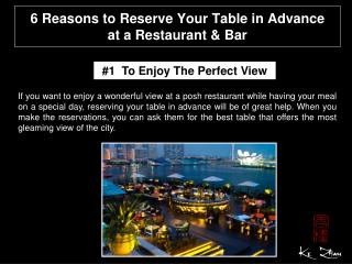 6 reasons to reserve your table in advance at a restaurant &