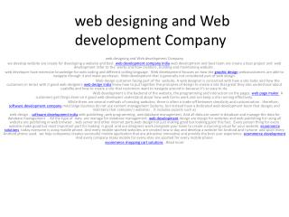 web designing and Web development Company