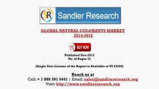 Natural Colorants Market 2018 – Key Vendors Research and Ana