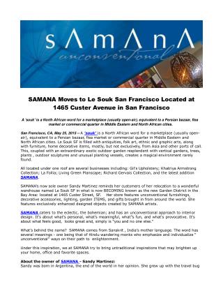 SAMANA Moves to Le Souk San Francisco