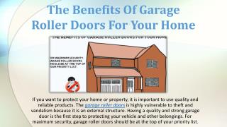 The Benefits Of Garage Roller Doors For Your Home