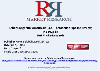 Leber Congenital Amaurosis (LCA) – Pipeline Review, H1 2015