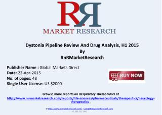 Dystonia Pipeline Review And Drug Analysis, H1 2015
