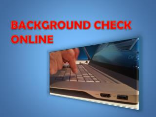 Background Check Online