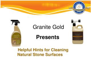 Helpful Hints for Cleaning Natural Stone Surfaces